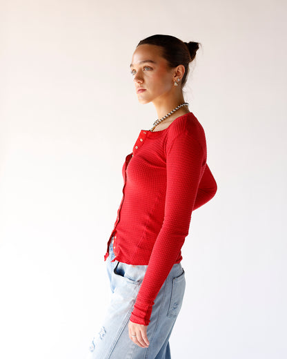 FREE PEOPLE GOING PLACES CARDI X CHERRY CRUSH