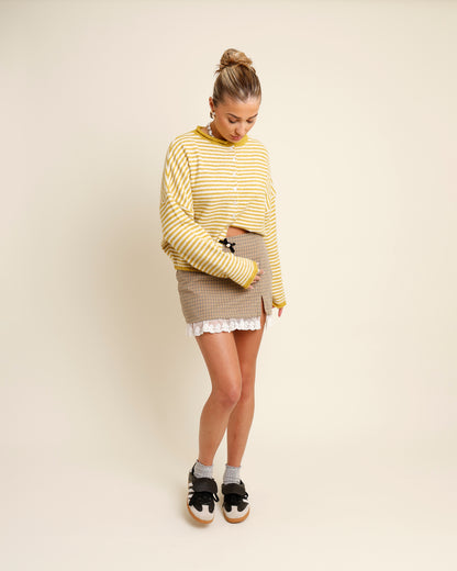 THE CULT CARDI X DIJON YELLOW STRIPE