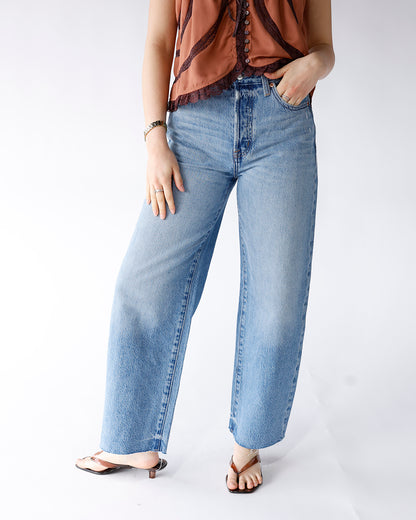 PISTOLA TATE CROP HIGH RISE BOWED WIDE LEG JEAN X ABLAZE