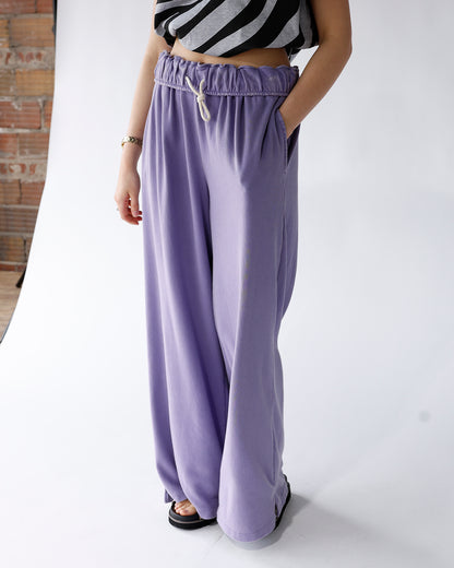 PANTHER FOLD-OVER WAIST WIDE LEG SWEATPANTS