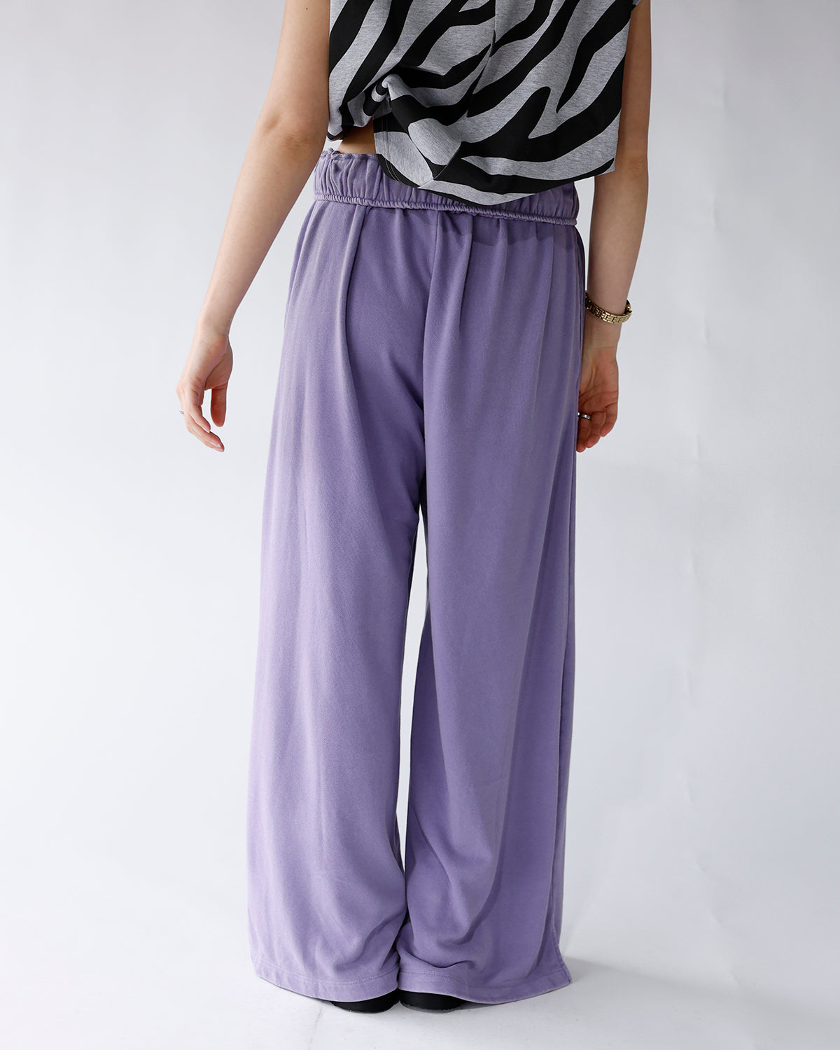 PANTHER FOLD-OVER WAIST WIDE LEG SWEATPANTS
