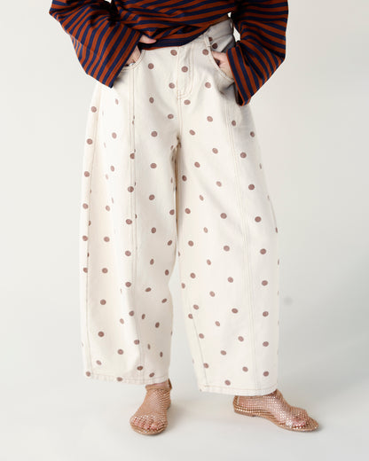 CONNECT THE DOTS BARREL LEG JEANS X BROWN