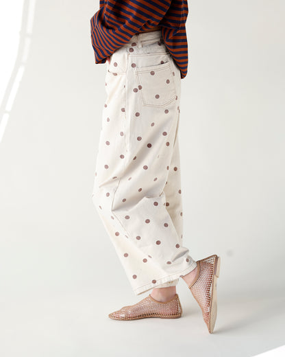 CONNECT THE DOTS BARREL LEG JEANS X BROWN