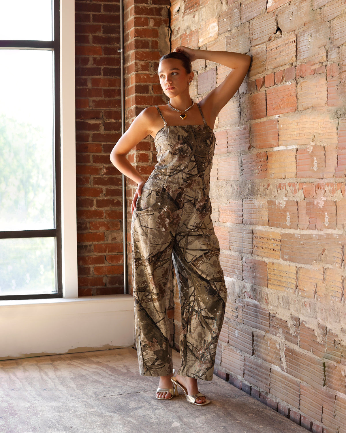 CAMO DENIM JUMPSUIT