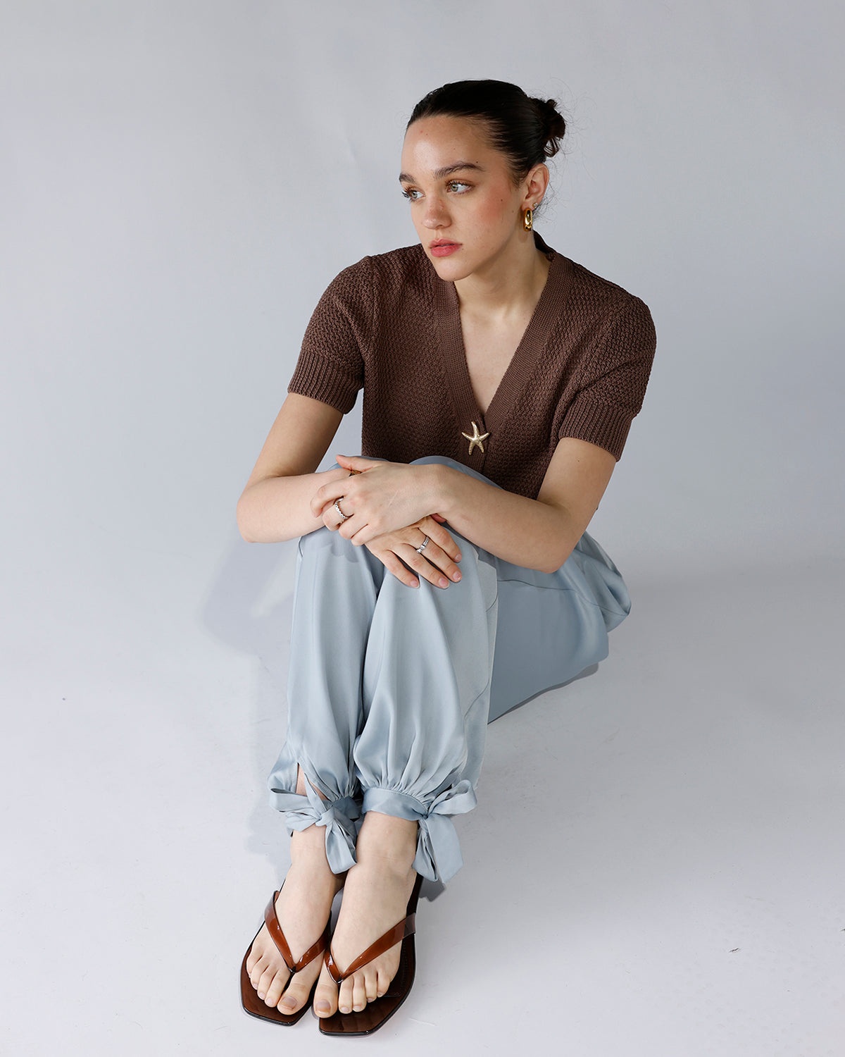 MARGO SANDAL KITTEN HEEL X BROWN