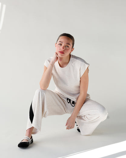 MORNING BREW RUCHED KNIT TOP