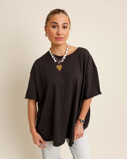 FREE PEOPLE NINA TEE X BLACK