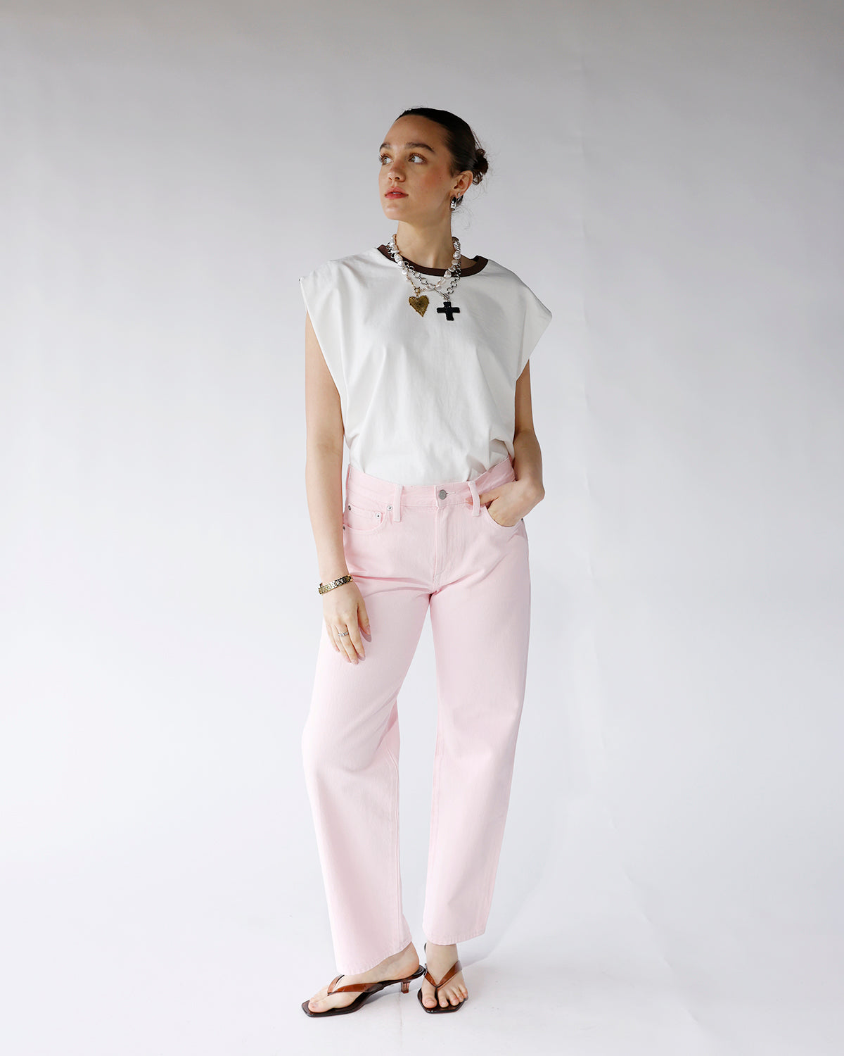 light pink denim straight bowed leg jeans light pink women's denim jeans pistola lexi mid rise bowed straight jean blush pink