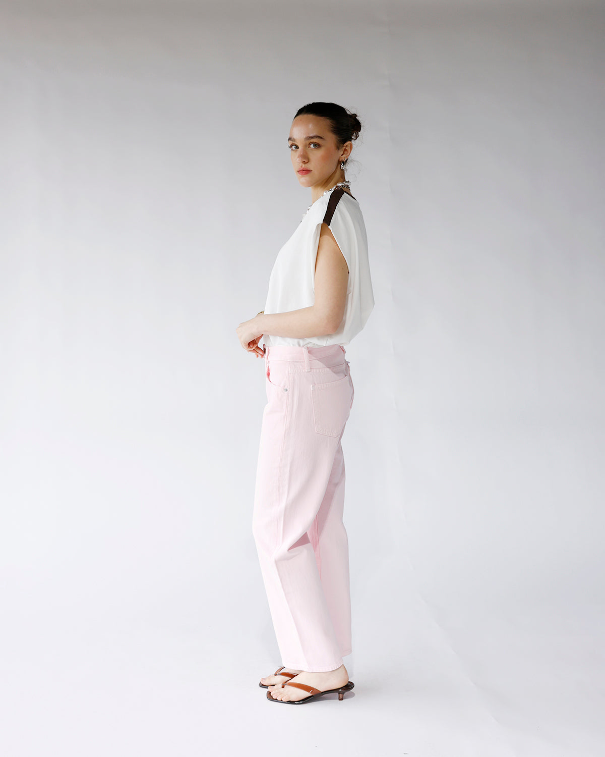 PISTOLA LEXI MID RISE BOWED STRAIGT JEAN X BLUSH