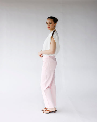 PISTOLA LEXI MID RISE BOWED STRAIGT JEAN X BLUSH