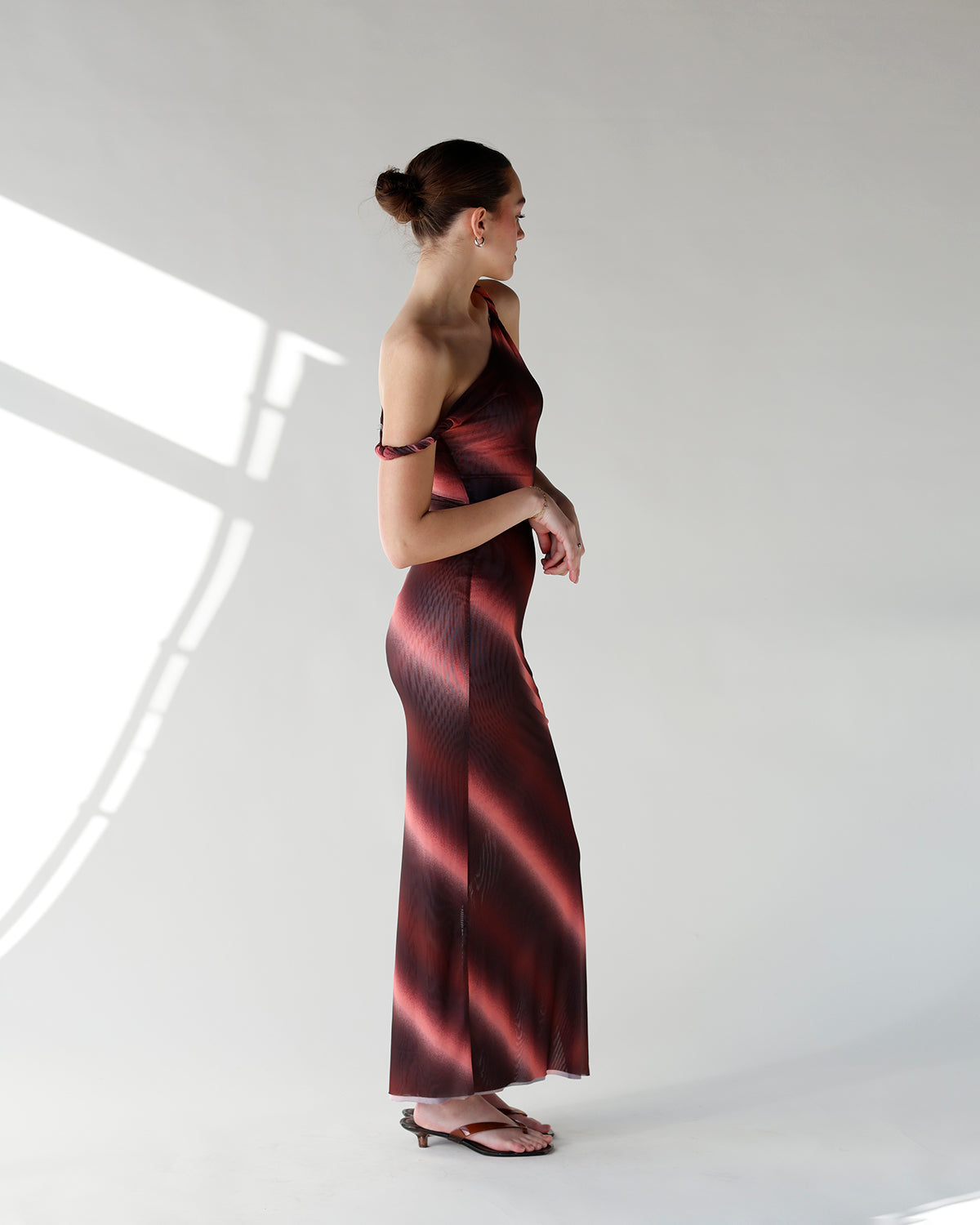 BLUSHING HORIZON MESH MAXI DRESS