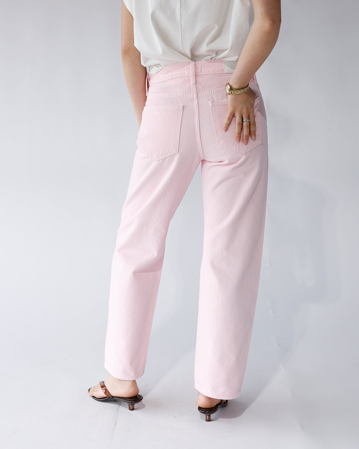 PISTOLA LEXI MID RISE BOWED STRAIGT JEAN X BLUSH