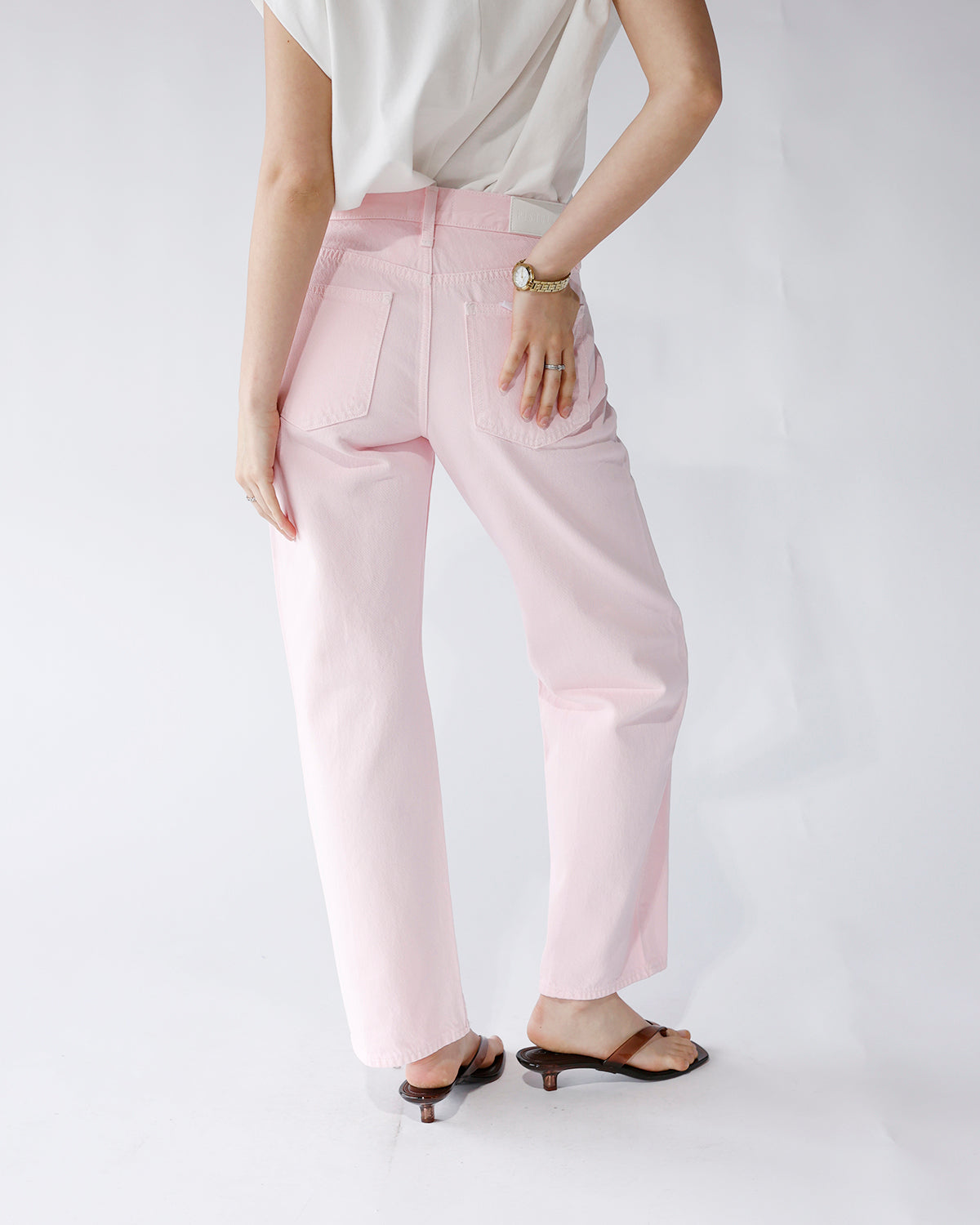 PISTOLA LEXI MID RISE BOWED STRAIGT JEAN X BLUSH