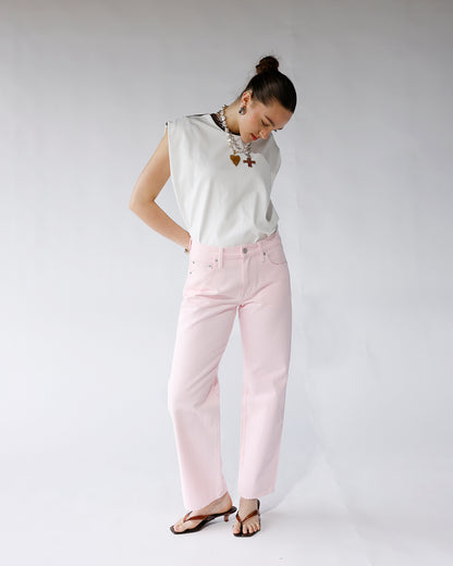 PISTOLA LEXI MID RISE BOWED STRAIGT JEAN X BLUSH
