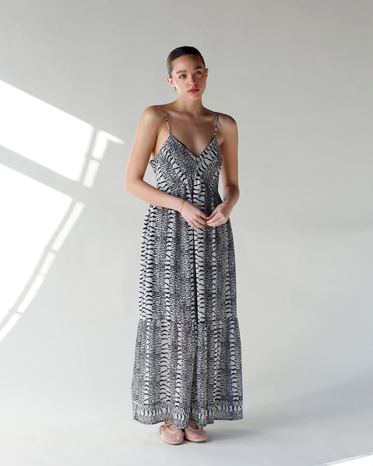 black and white animal print spaghetti strap maxi dress zebra print maxi dress