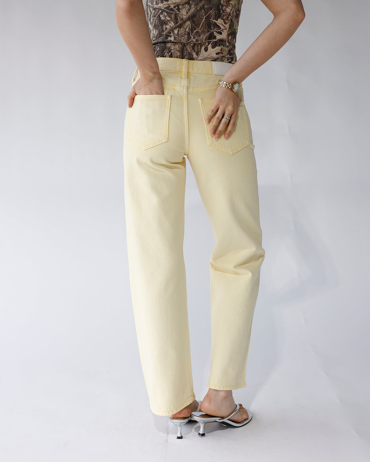 PISTOLA LEXI MID RISE BOWED STRAIGHT JEAN X DAY GLOW