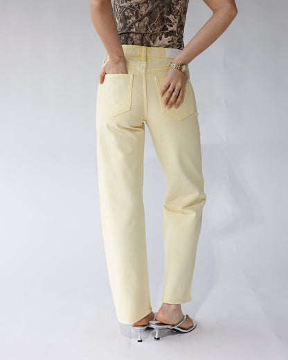 PISTOLA LEXI MID RISE BOWED STRAIGHT JEAN X DAY GLOW