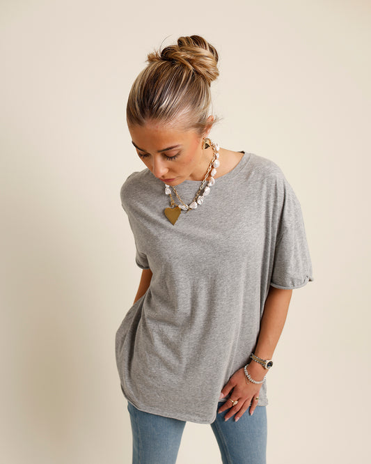 free people oversized grey tee