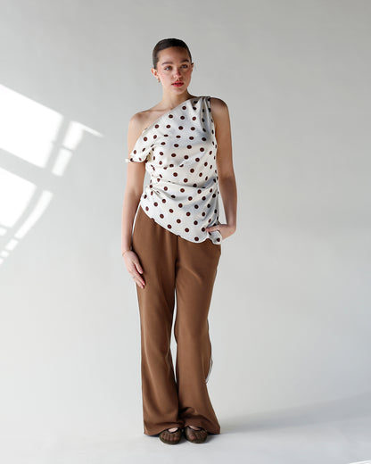 LOVE AT FIRST DOT ASYMMETRICAL TOP