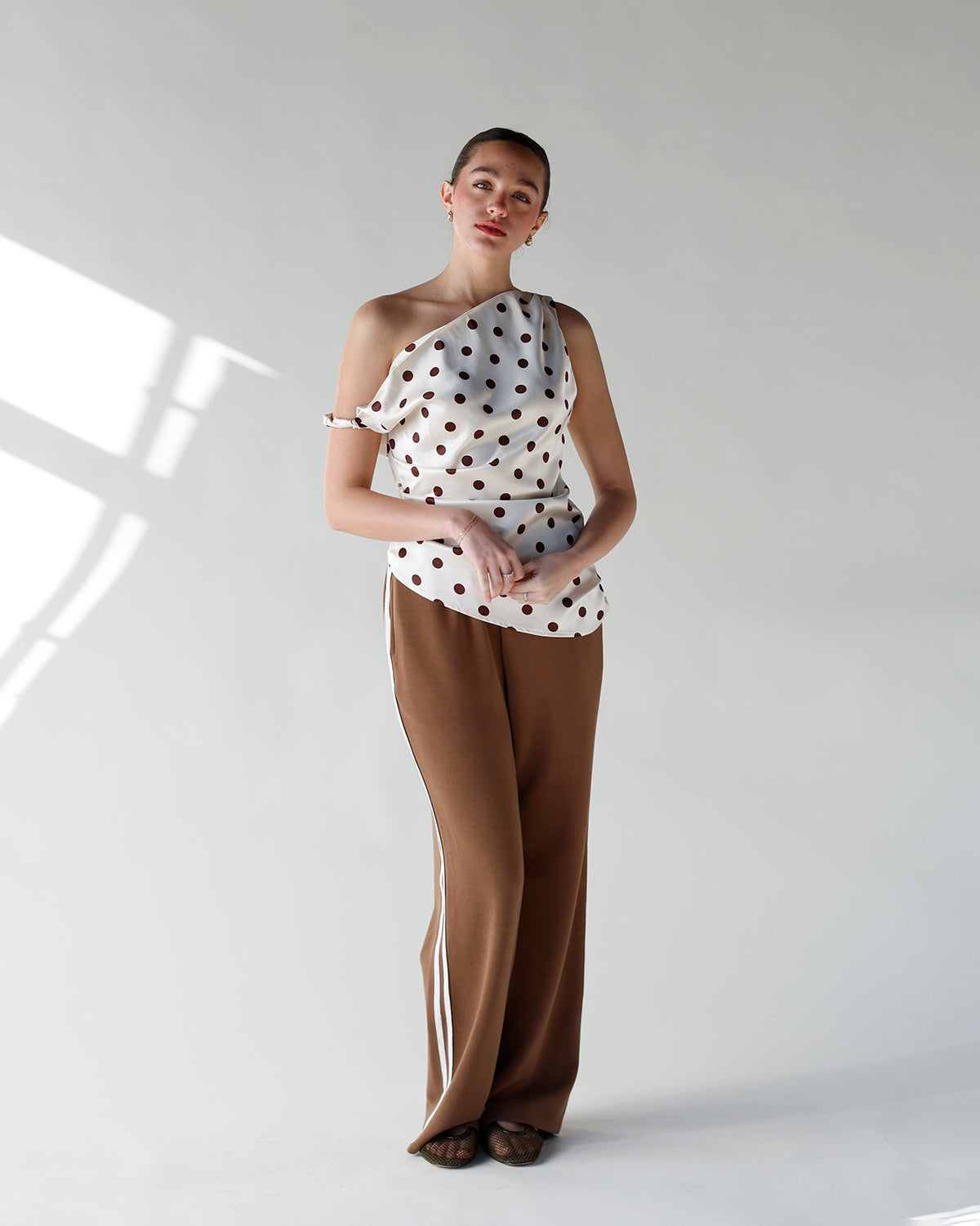 LOVE AT FIRST DOT ASYMMETRICAL TOP