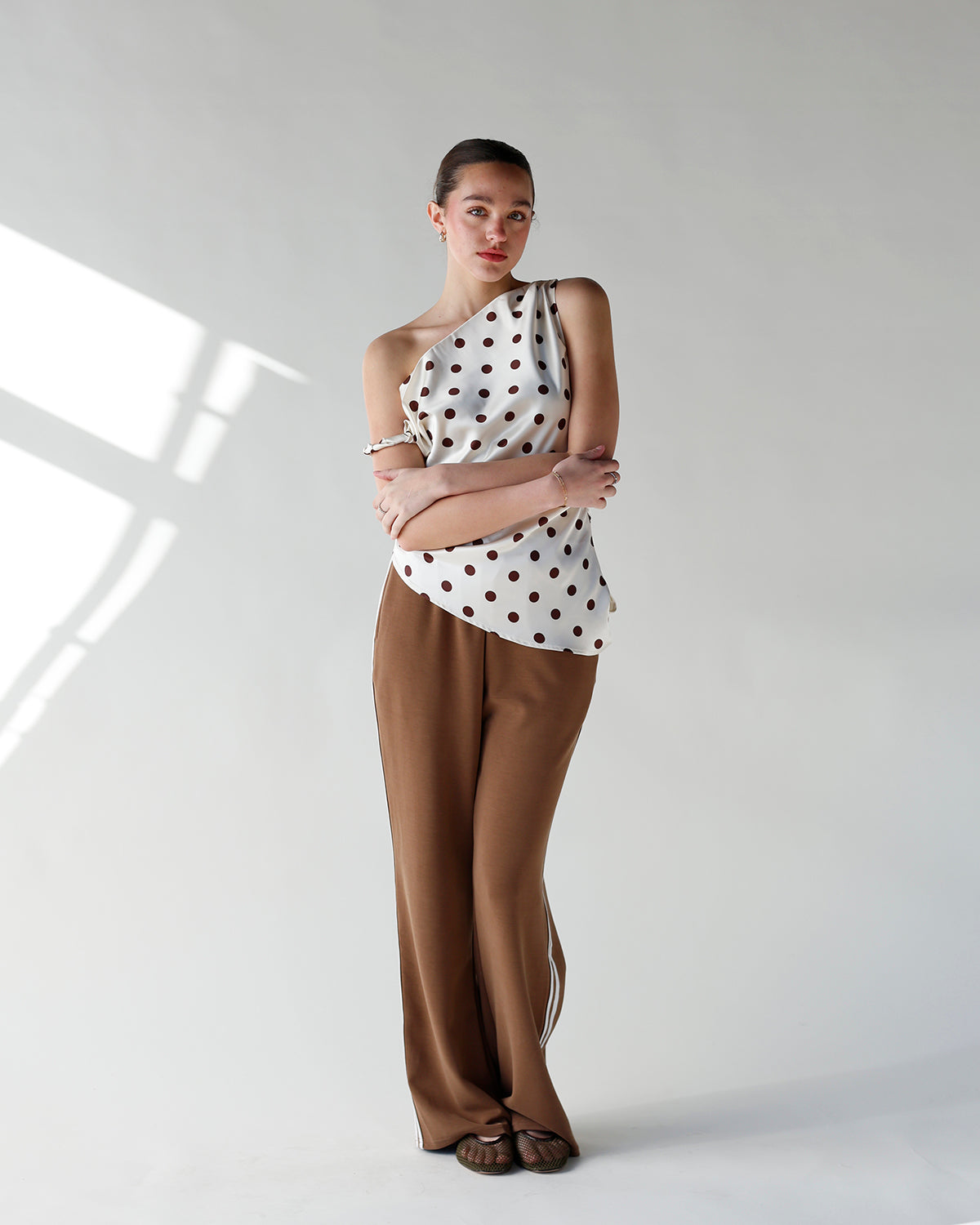 LOVE AT FIRST DOT ASYMMETRICAL TOP