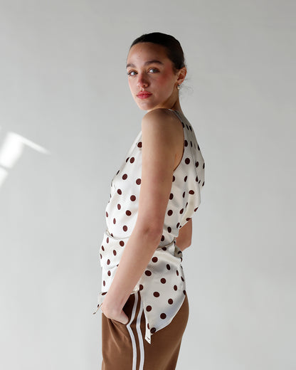 LOVE AT FIRST DOT ASYMMETRICAL TOP