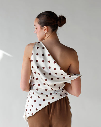 LOVE AT FIRST DOT ASYMMETRICAL TOP
