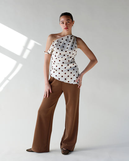 LOVE AT FIRST DOT ASYMMETRICAL TOP