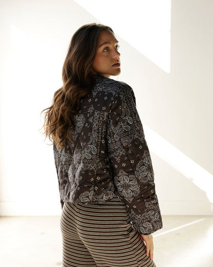 PAISLEY PINE BOMBER JACKET X BROWN