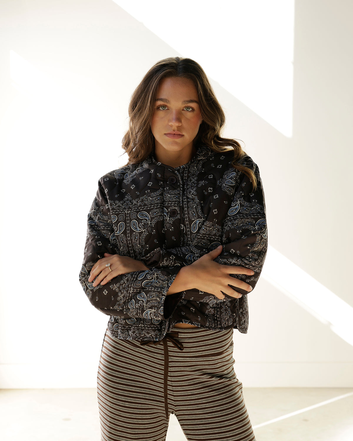PAISLEY PINE BOMBER JACKET X BROWN