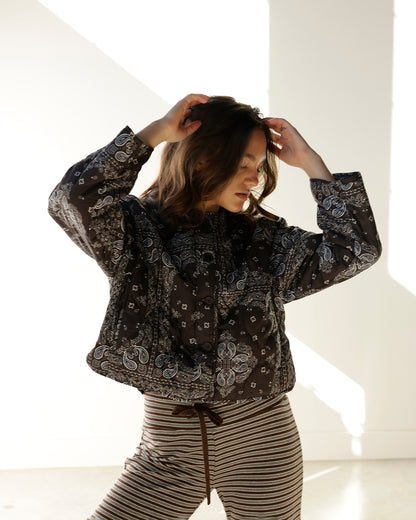 PAISLEY PINE BOMBER JACKET X BROWN