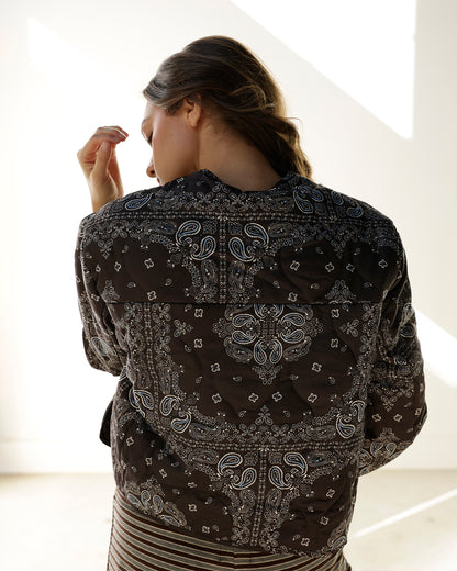 PAISLEY PINE BOMBER JACKET X BROWN