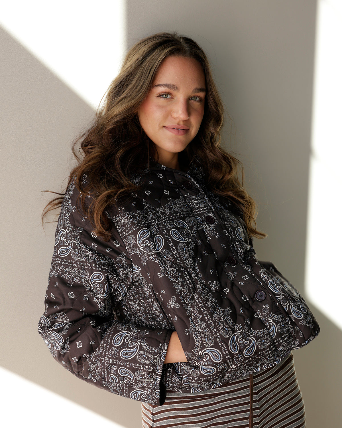 PAISLEY PINE BOMBER JACKET X BROWN