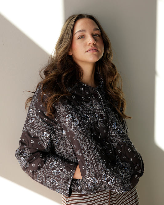 PAISLEY PINE BOMBER JACKET X BROWN