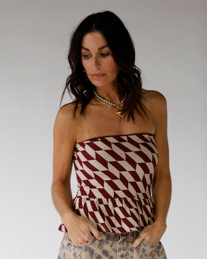 strapless top date night outfit burgundy top dressy top night out top 