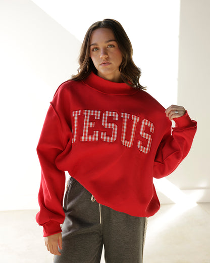 JESUS MOCK NECK SWEATSHIRT