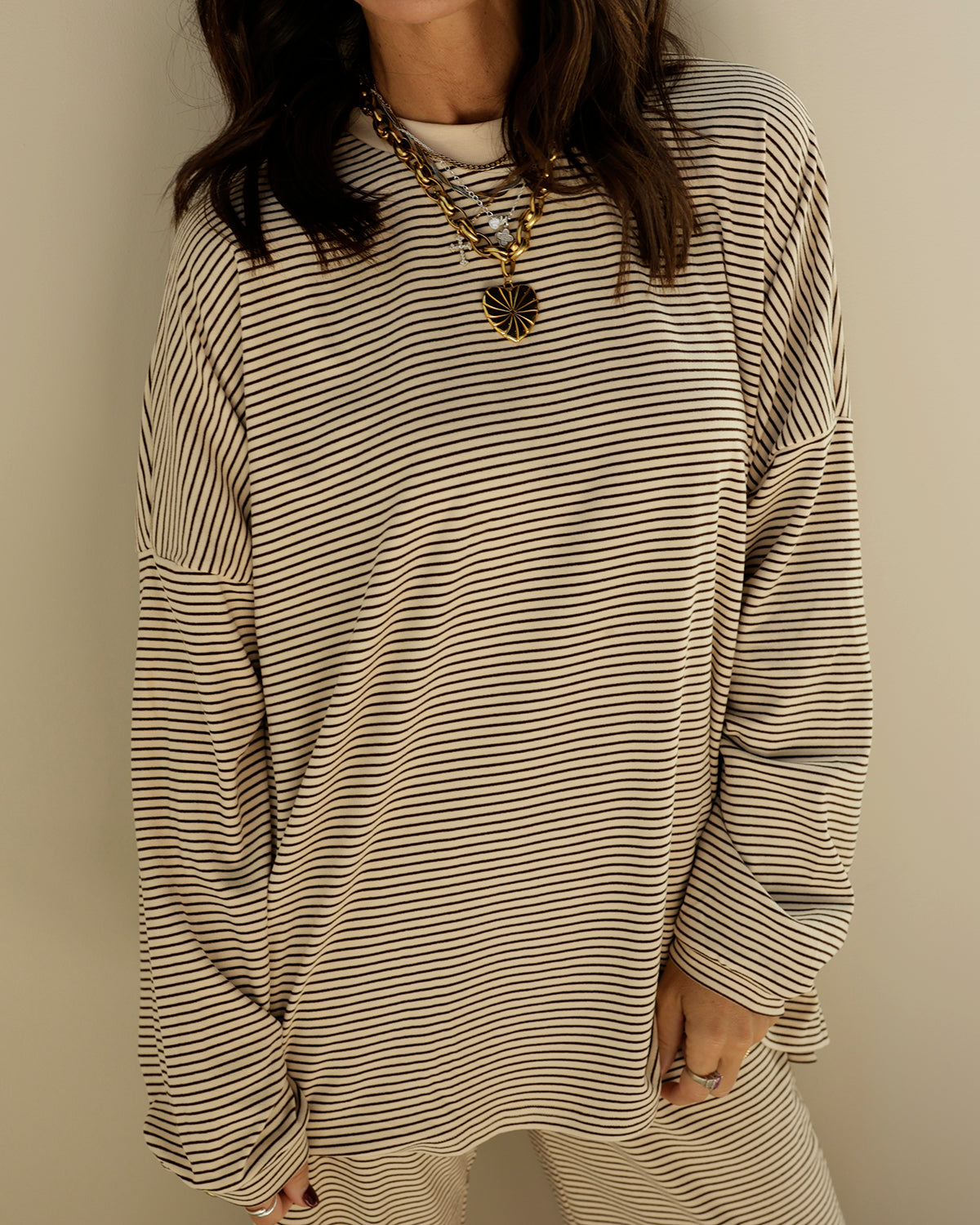 CHILL ALL DAY VIBES STRIPED TOP