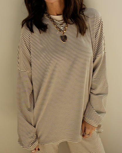 CHILL ALL DAY VIBES STRIPED TOP