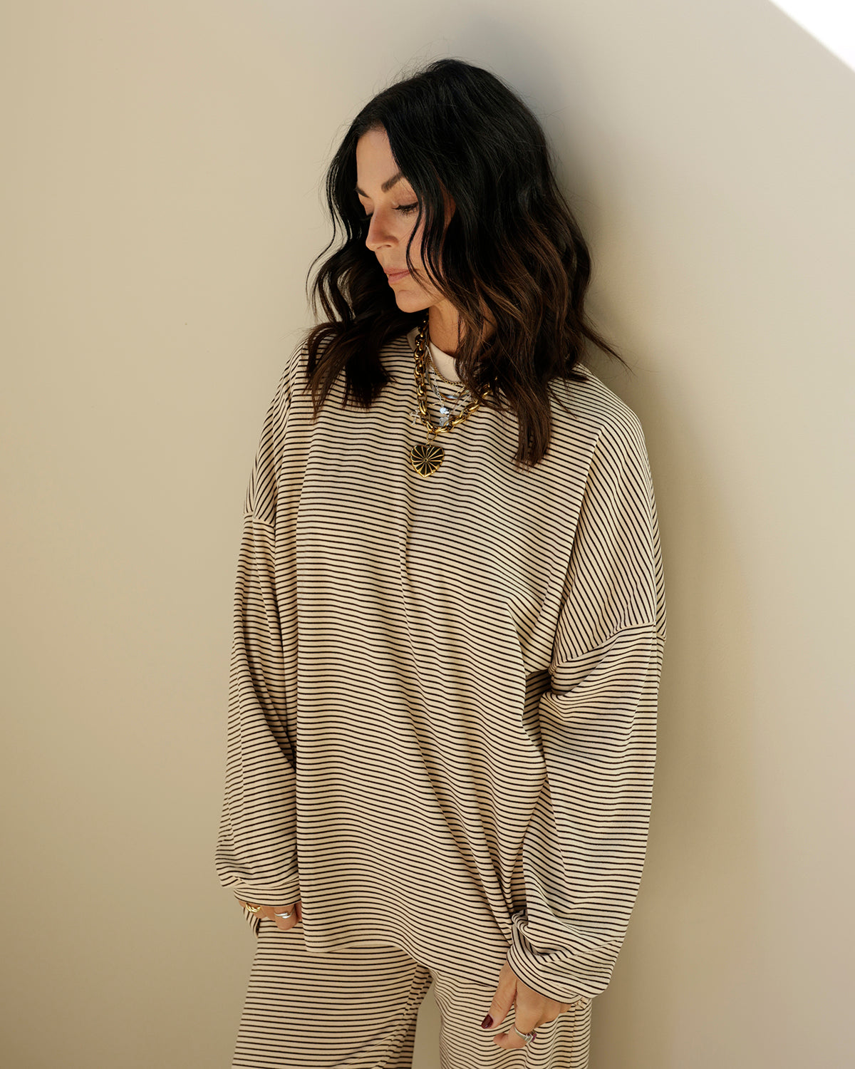 CHILL ALL DAY VIBES STRIPED TOP