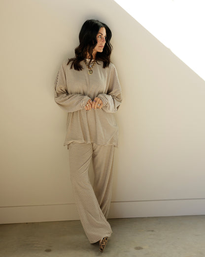 CHILL ALL DAY VIBES STRIPED LOUNGE PANTS