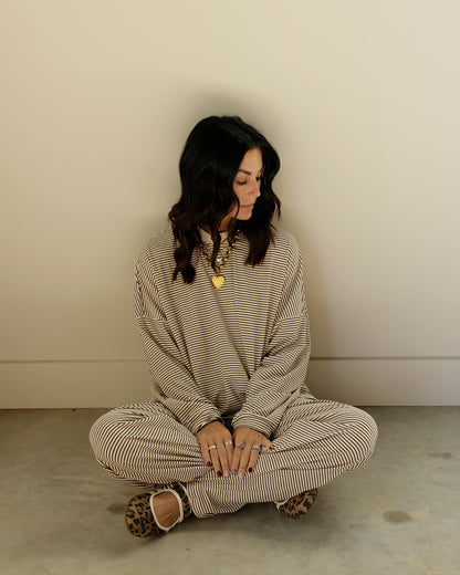 CHILL ALL DAY VIBES STRIPED LOUNGE PANTS