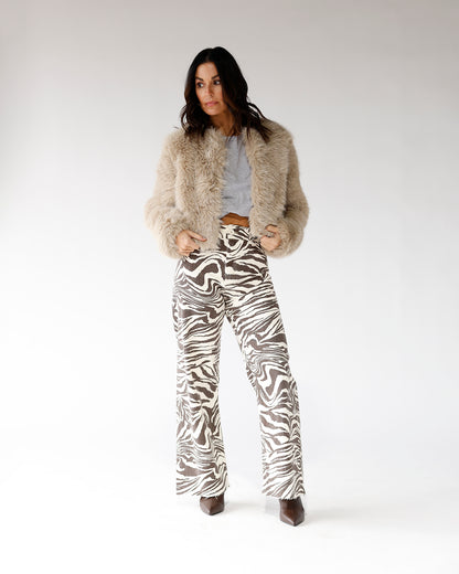 FEELIN' WILD ZEBRA PRINT WIDE LEG JEAN