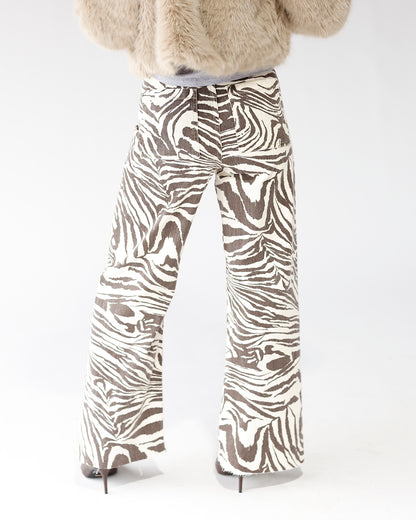 FEELIN' WILD ZEBRA PRINT WIDE LEG JEAN