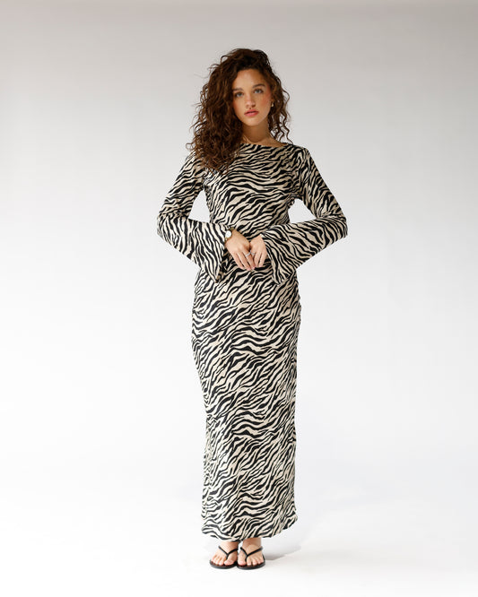 holiday dress nye dress classy dress leopard print zebra print black and white dress silky satin dress 