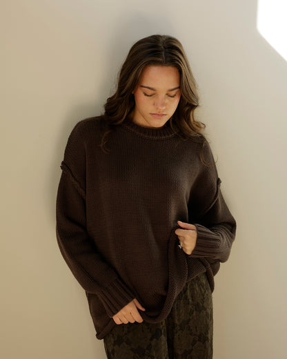 BORROWED FROM MY BOYFRIEND SWEATER X BROWN