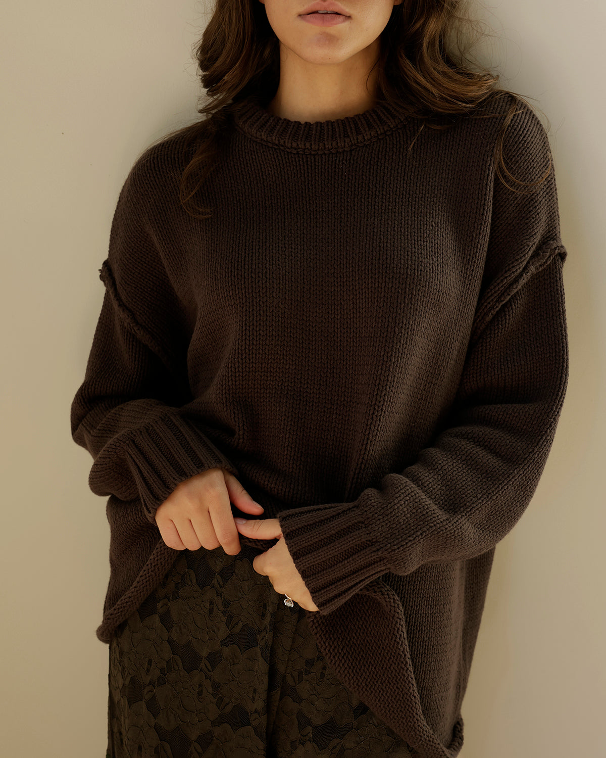 BORROWED FROM MY BOYFRIEND SWEATER X BROWN