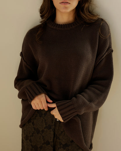 BORROWED FROM MY BOYFRIEND SWEATER X BROWN