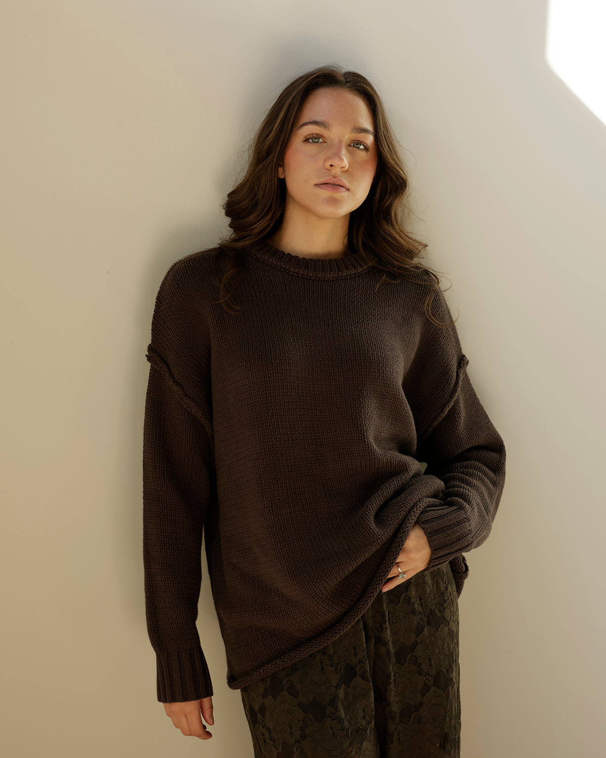 BORROWED FROM MY BOYFRIEND SWEATER X BROWN