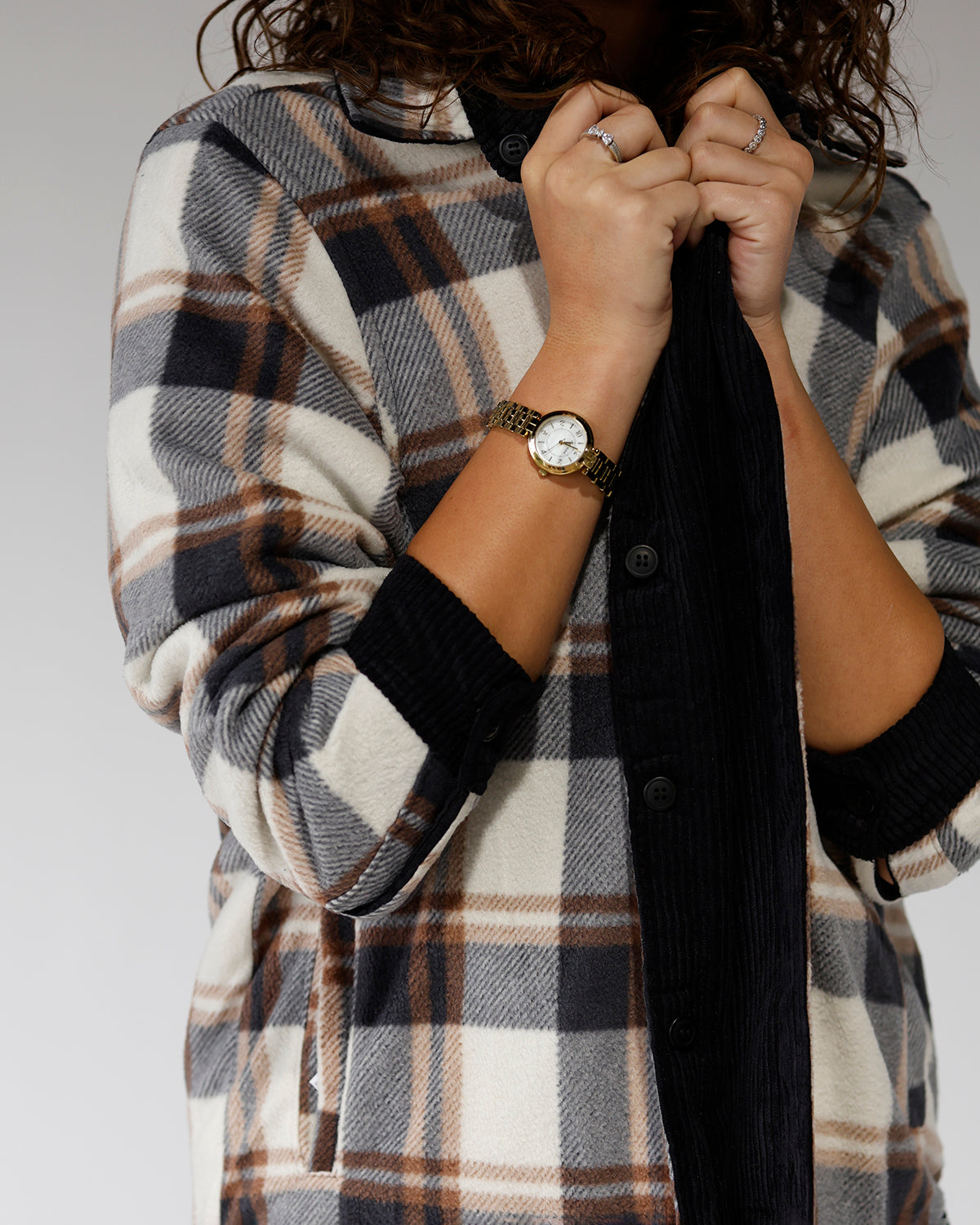 MONROE REVERSIBLE CORD SHACKET X BLACK