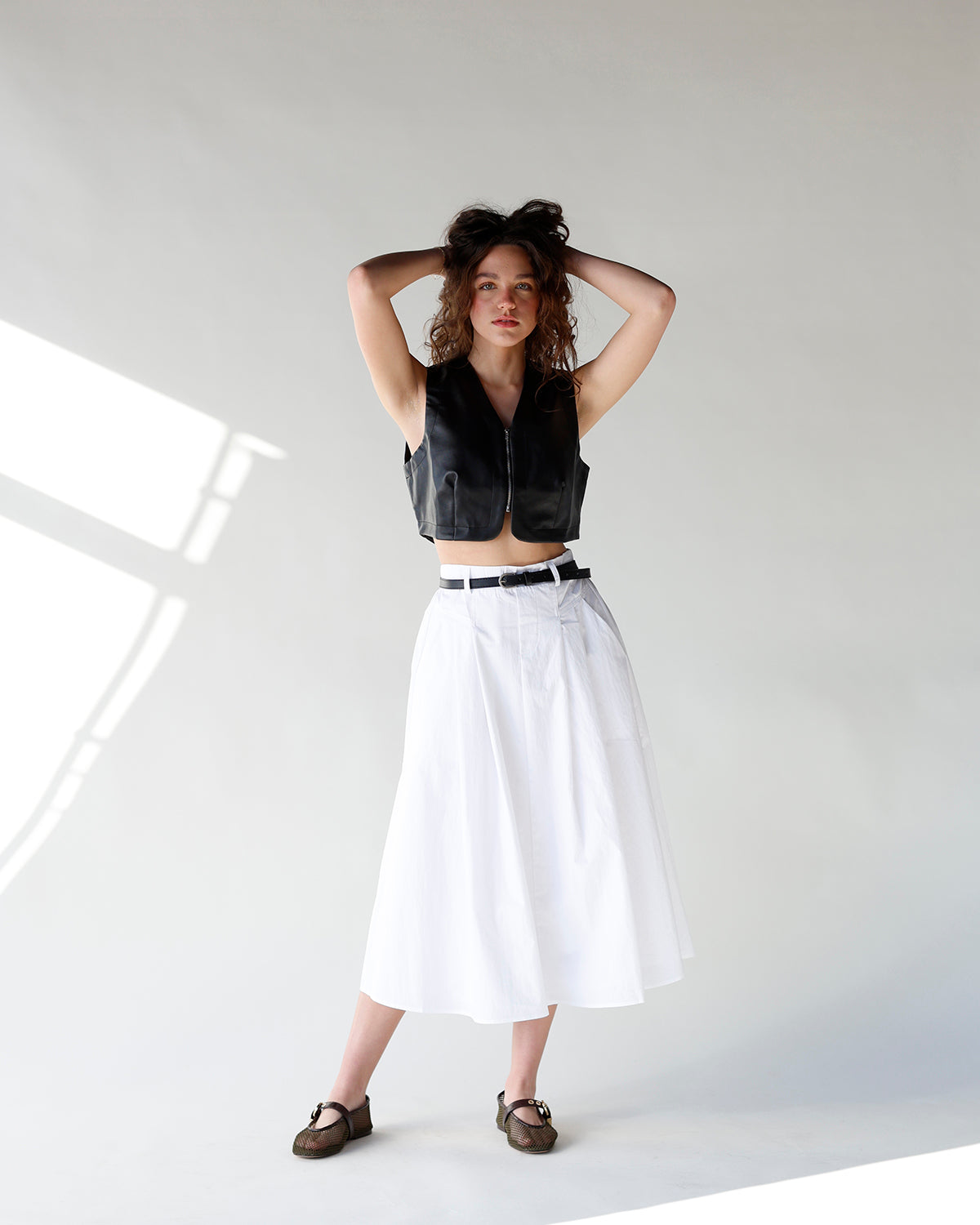 CENTRAL PARK MIDI SKIRT & BELT